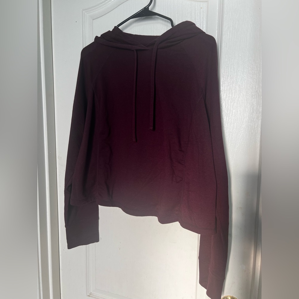 TORRID ACTIVE | Burgundy Knit Hooded Top | Plus Size 2